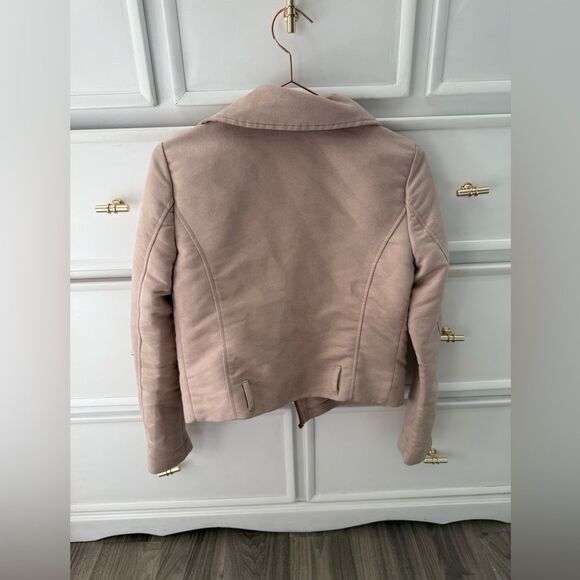 LC Lauren Conrad Runway Faux-Suede Moto Jacket size 4 blush and rose gold jacket - Picture 10 of 12